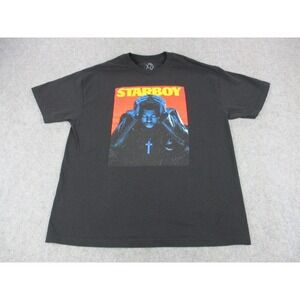The Weeknd Shirt Mens Extra Large Black Red Starboy XO R&B Graphic Crew Neck Tee